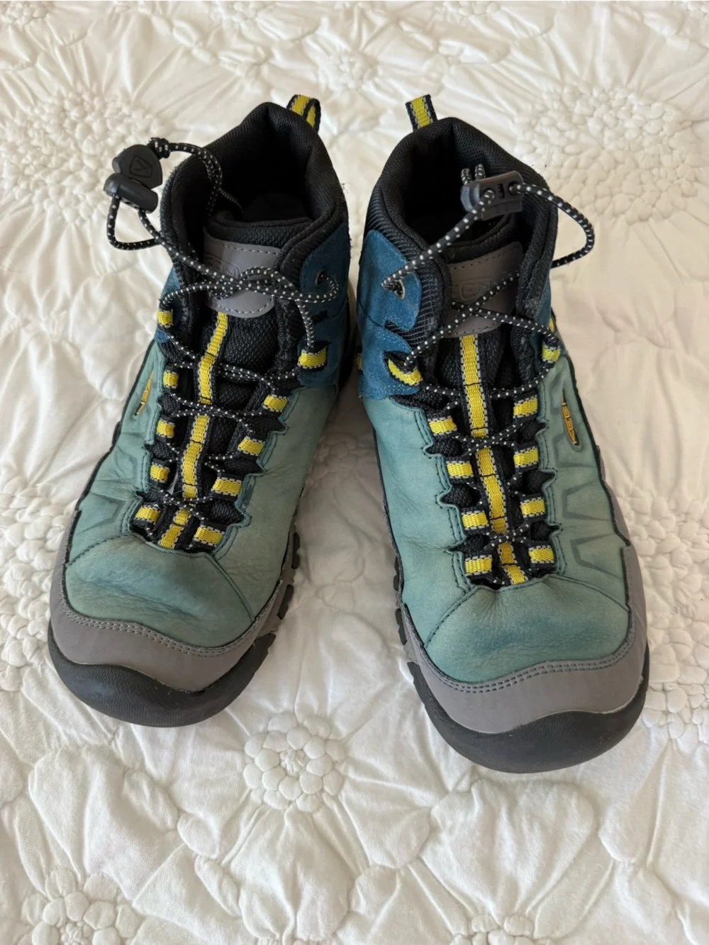 KEEN Kids' Gray & Teal Waterproof Hiking Boots